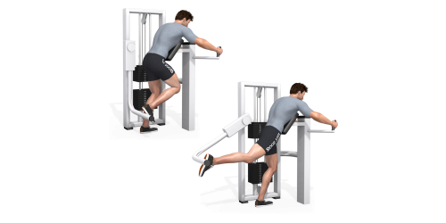 Patada de glúteos en máquina